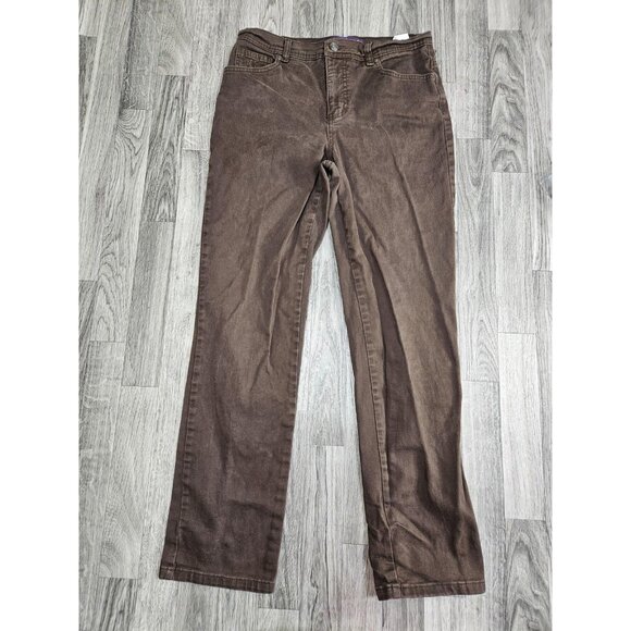 (3/$35) Gloria Vanderbilt Jeans Womens 8 Brown Amanda Rhinestone Back Pockets - Picture 1 of 13